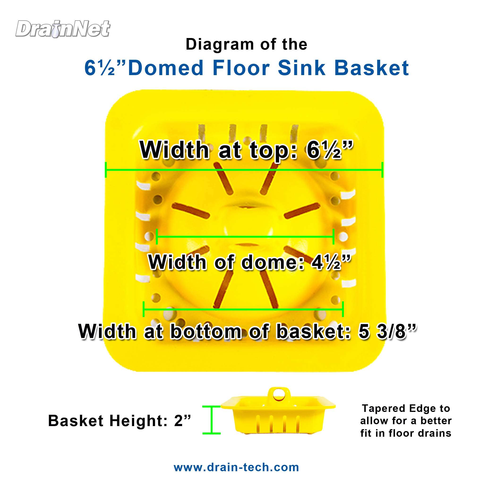 Domed Basket Diagram 6 and half inch