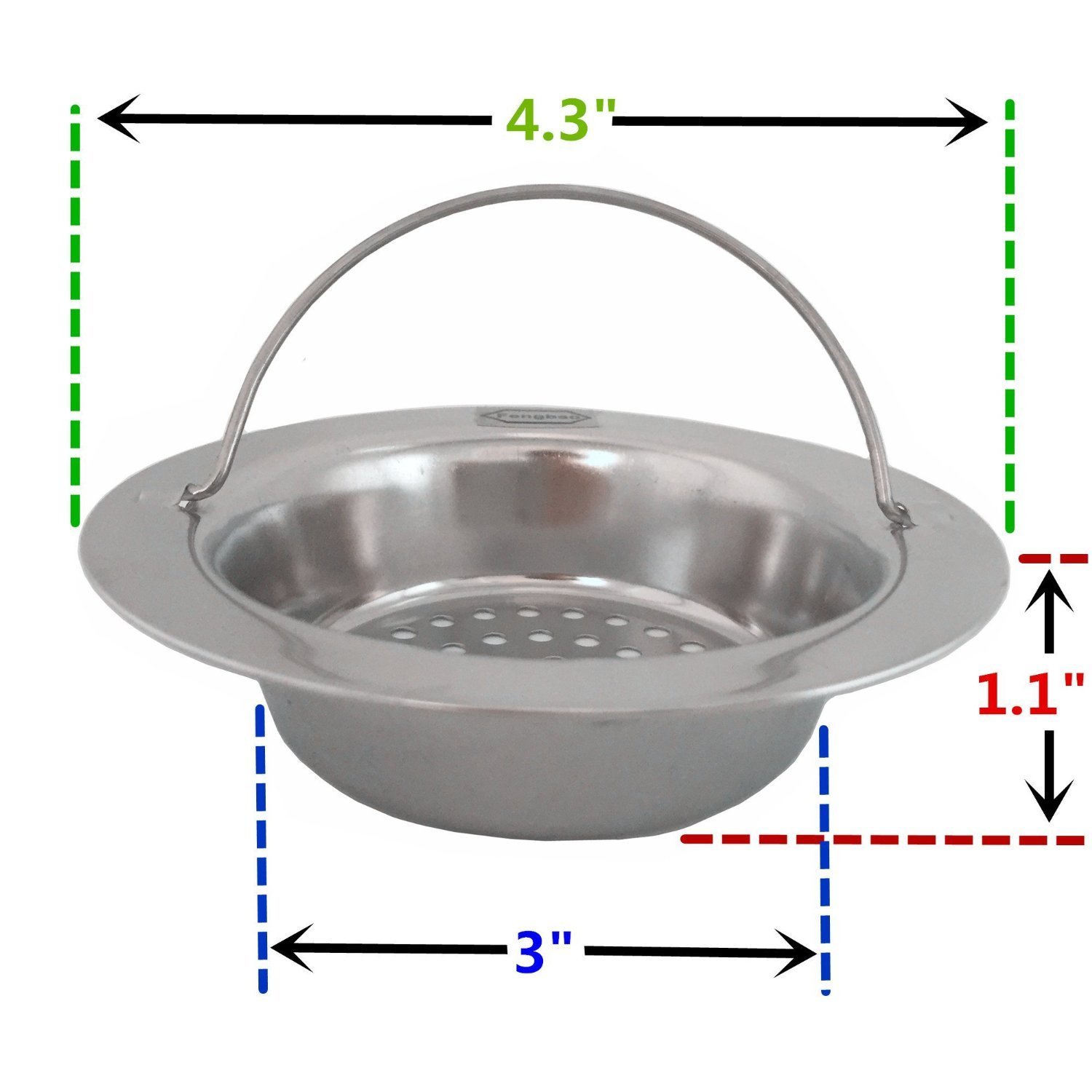 dimensions of sink strainer