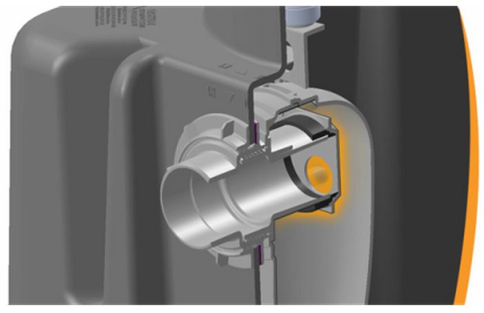 Integrated flow control for grease interceptor