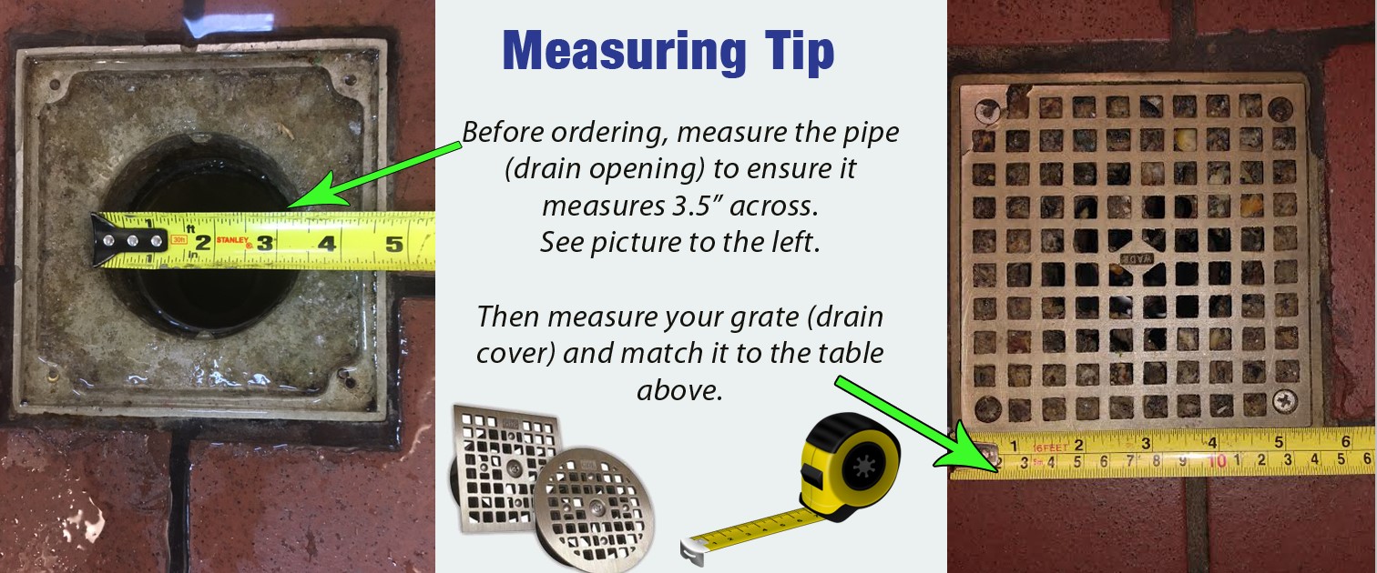 how to measure floor drain lock