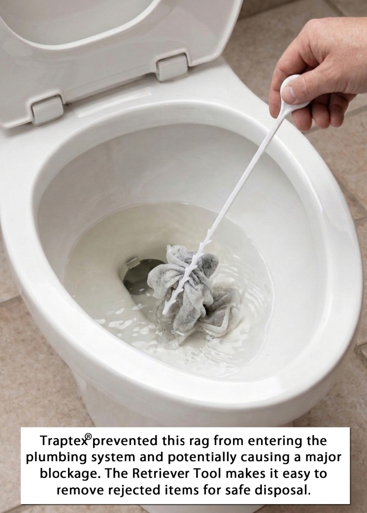 rag out of toilet