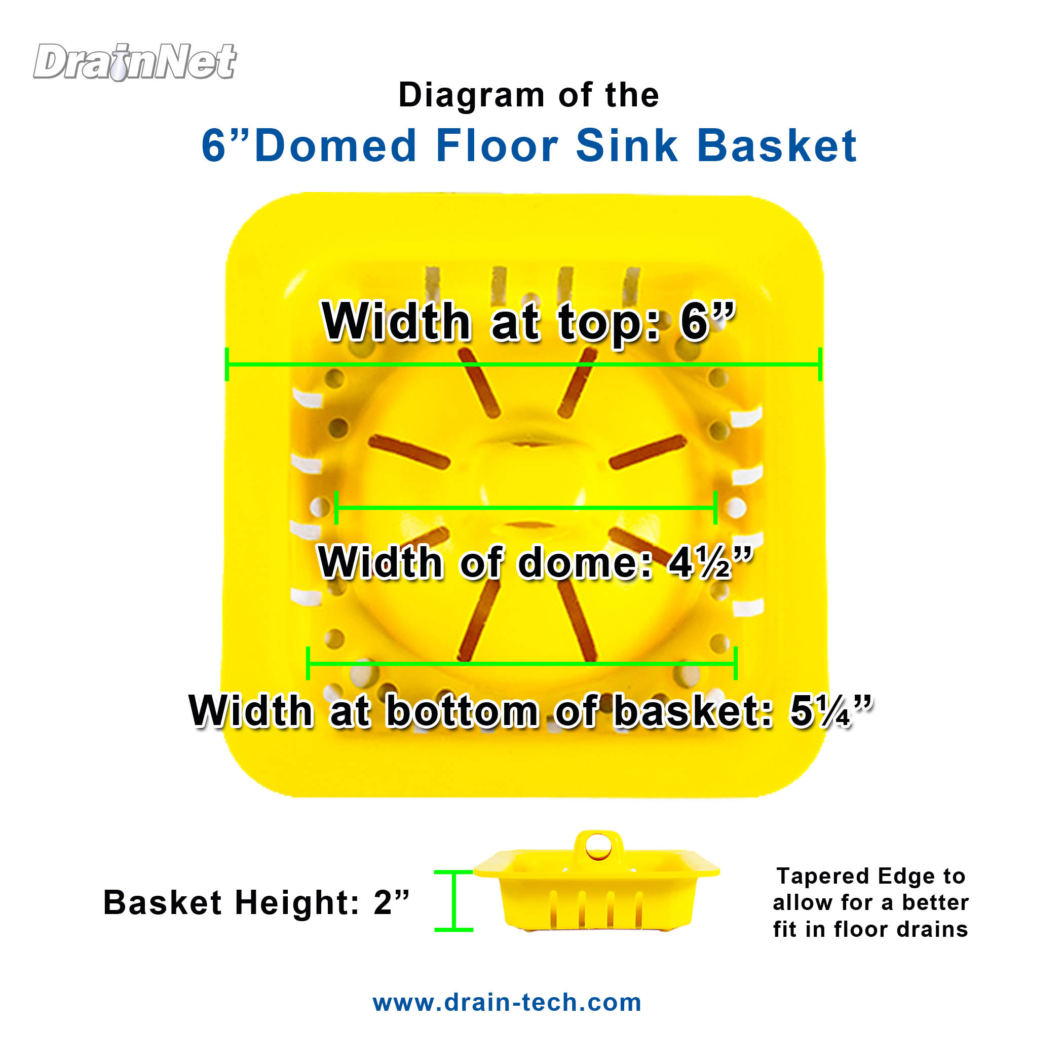 Domed Basket Diagram 6 inch