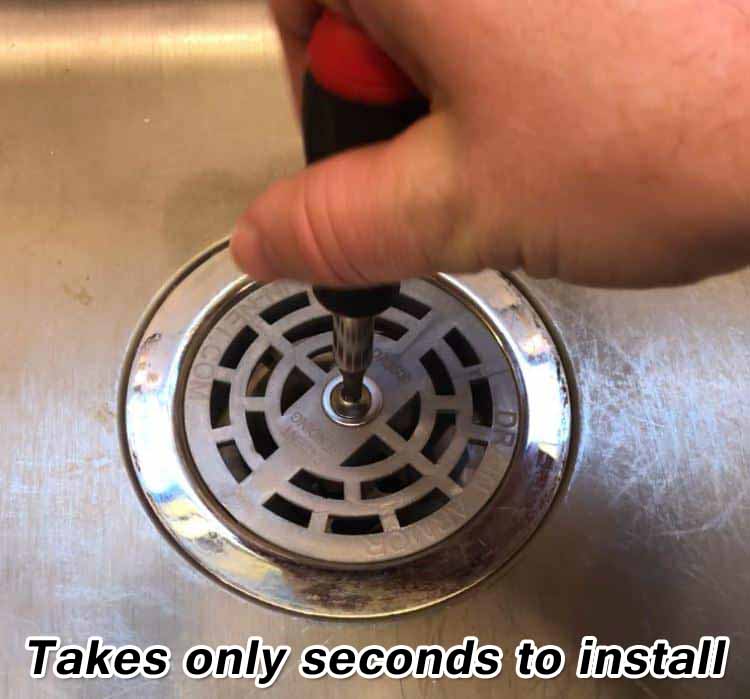 install drain armor into commercial sink