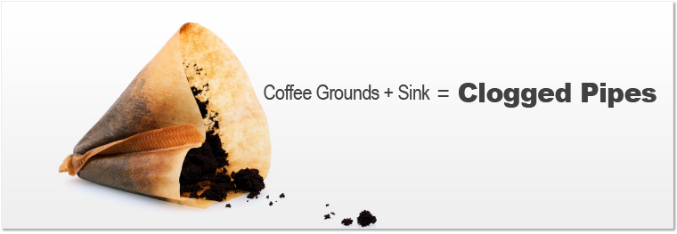 coffee grounds clogging sink pipes