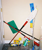 Mop and Broom Organizer - Wall Mounted - Drain-Net Technologies