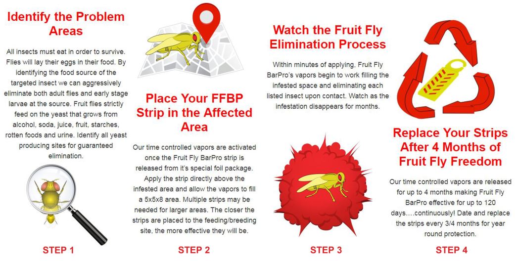 Fruit Fly BarPro FFBP Insecticide Vapor Strip - 10/Pack