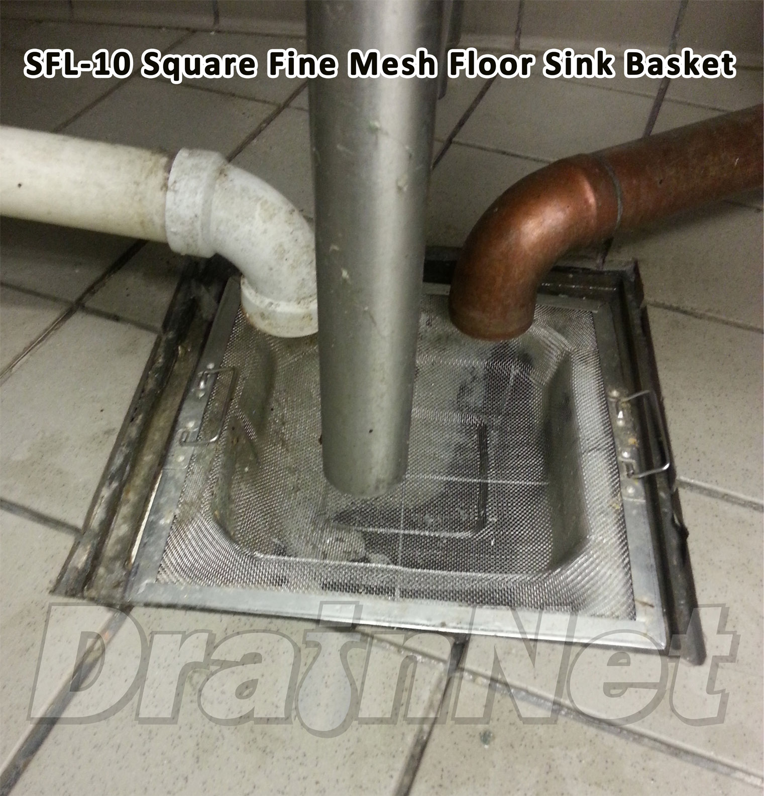 strainer basket under commercial kitchen sink