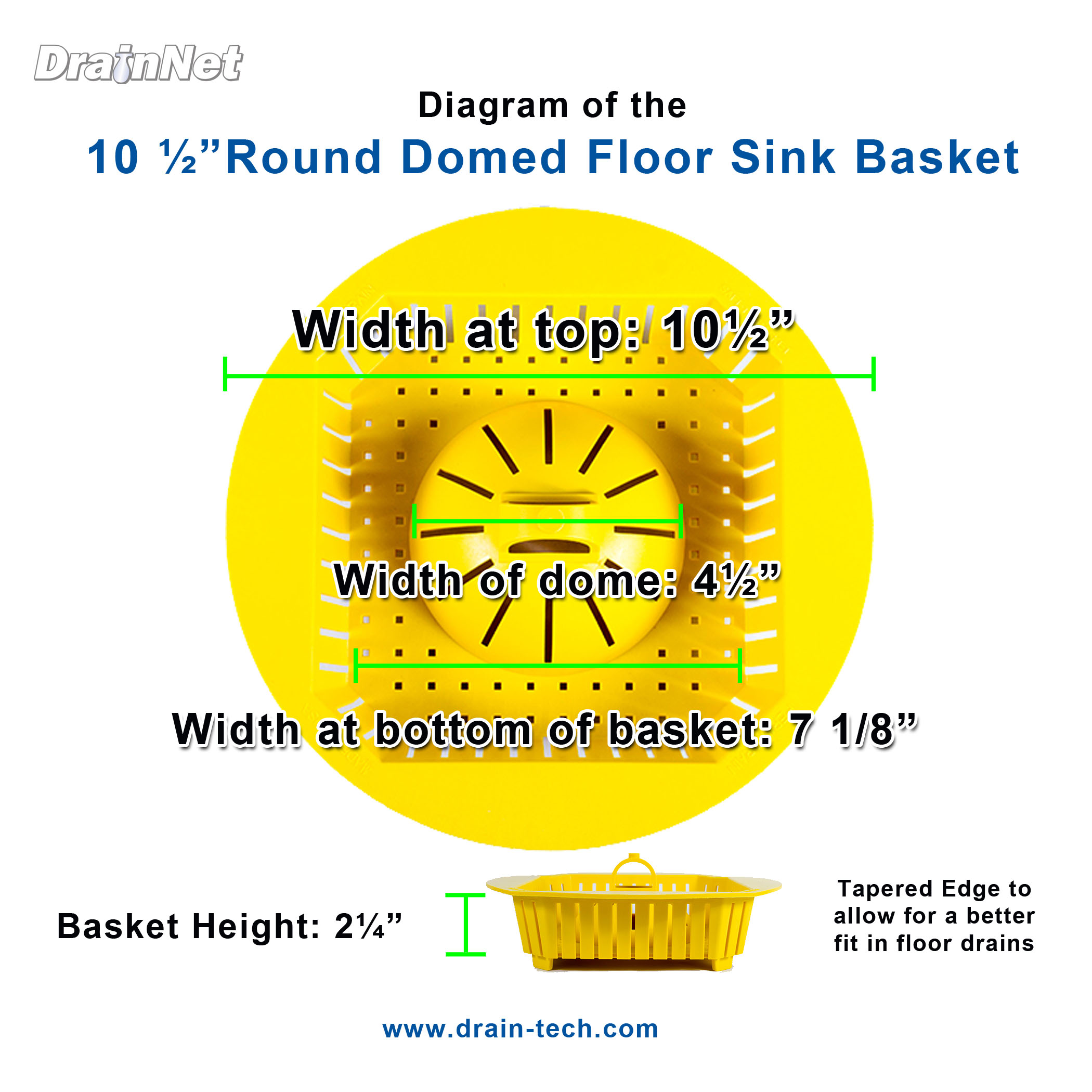 Floor Sink Basket by PermaDrain - Large Safety Basket ® (8-10 1/2)