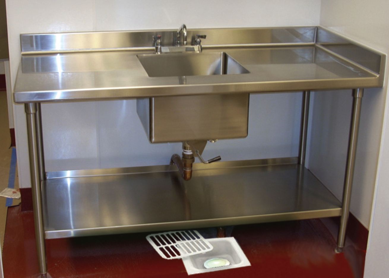 installing kitchen floor sink above grade