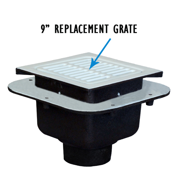 Josam 9x9 inch Replacement Grate grate Porcelain - 49320A FULL