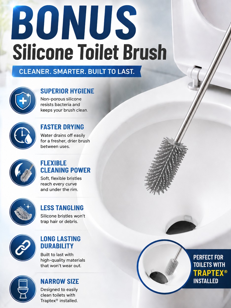 silicone_brush Cleaning Brush for Toilets with Traptex&reg; - Drain-Net