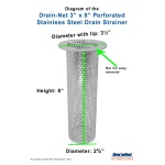 Perforated Stainless Steel 3&quot; Drain (8&quot; Long)