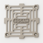 Josam 5&quot; Square Drain Cover - 008360 5S Nikaloy Grate, w/screws