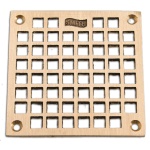 Jay R. Smith 4 5/8 in Square Drain - Polished Nickel Bronze Grate W/Screws