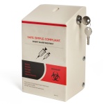 Secure Needle Disposal System for public restrooms, 1 Quart, Wall Mount Cabinet