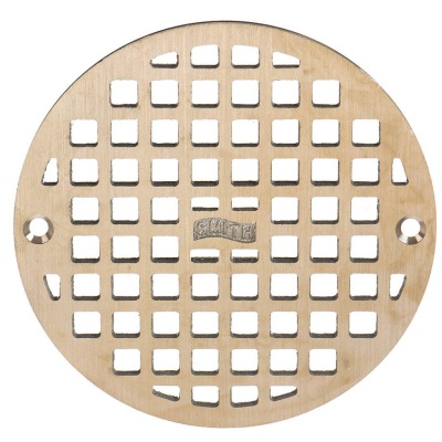 Jay R. Smith 5 5/8 in Round Drain - Polished Nickel Bronze Grate W/Screws