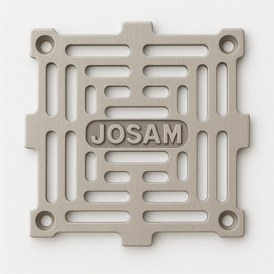 Josam 5" Square Drain Cover - 008360 5S Nikaloy Grate, w/screws