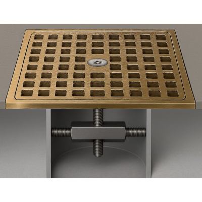 Zurn 6" x 6" Square Floor Drain with Lock and Stop Drain Lock (Actual diameter 5-5/8")