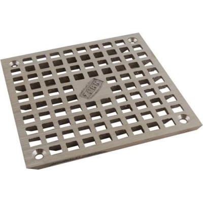 Zurn Strainer 5&quot; Square Floor Drain W/Screws. Polished Brass Grate (Drain Cover)