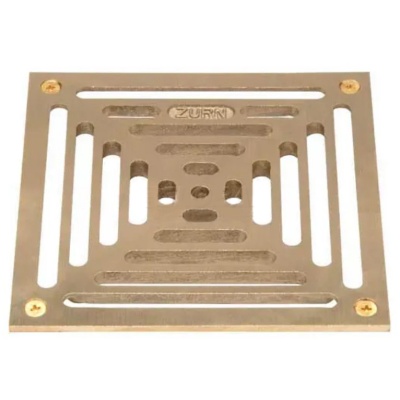 Zurn 8" x 8" Square Floor Drain Cover, Brass